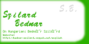 szilard bednar business card